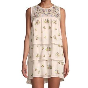 Free Generation Sleeveless Flowy Mini Ruffle Dress